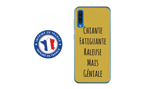 Coque souple pour Samsung Galaxy A50 avec impression Motifs Chiante mais Géniale or