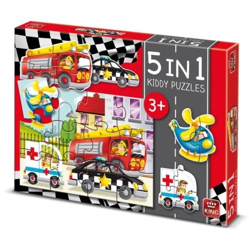 King Scie sauteuse Kiddy Puzzles - 5-en-1 12 pièces de voitures