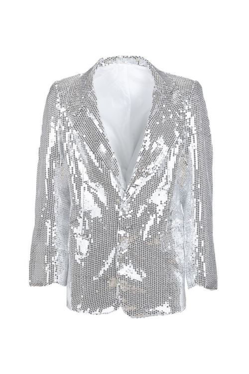 Veste paillettes show argent taille m