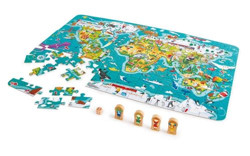 Hape Multicolore Puzzle Et Tour Du Monde Du Jeu 100 Pièces
