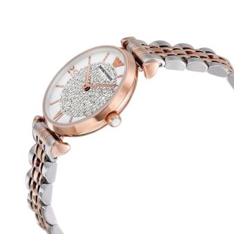 Emporio armani slim ladies silver & rose gold watch ar1926 deals