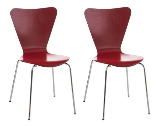 Lot de 2 chaises empilables Calisto , Rouge