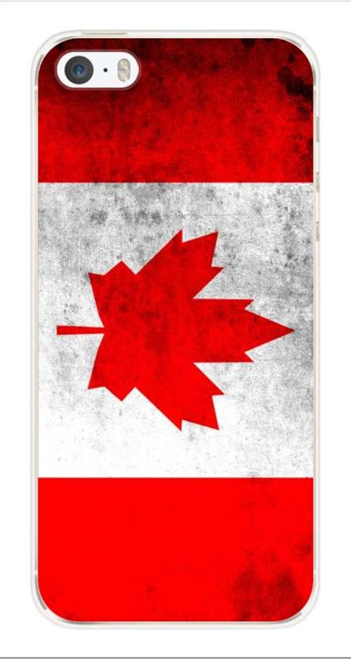 Coque en silicone imprimée compatible iPhone 5 iPhone 5S Drapeau Canada