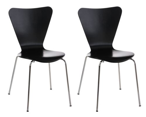 Lot de 2 chaises empilables Calisto , Noir