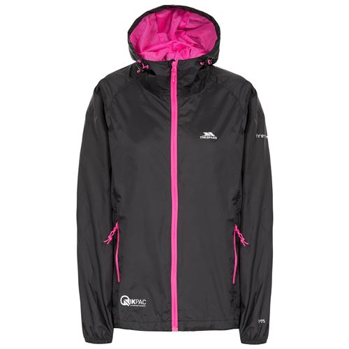 Trespass - Veste imperméable pliable QIKPAC - Femme (2XS) (Noir) - UTTP3379