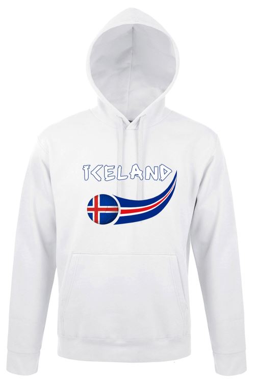 Supportershop Islande Sweatshirt à Capuche Adulte, Blanc, FR : 2XL (Taille Fabricant : XXL)