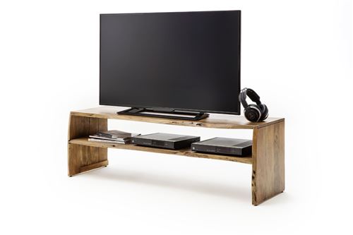Meuble TV en bois d'acacia massif coloris nature - L145 x H45 x P40 cm -PEGANE-