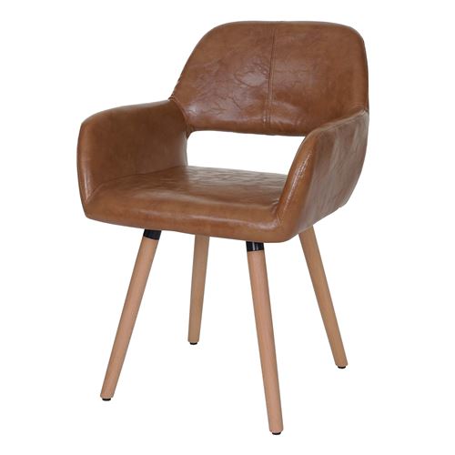 Chaise de salle à manger Altena II, fauteuil similicuir, aspect daim