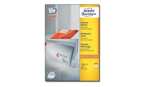Avery Zweckform Universal - Papier - adhésif permanent - blanc - 105 x 74 mm 800 étiquette(s) (200 feuille(s) x 4) étiquettes