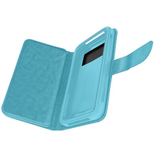 Housse Universelle Smartphone Etui Portefeuille 6 Porte-carte Turquoise Taille M