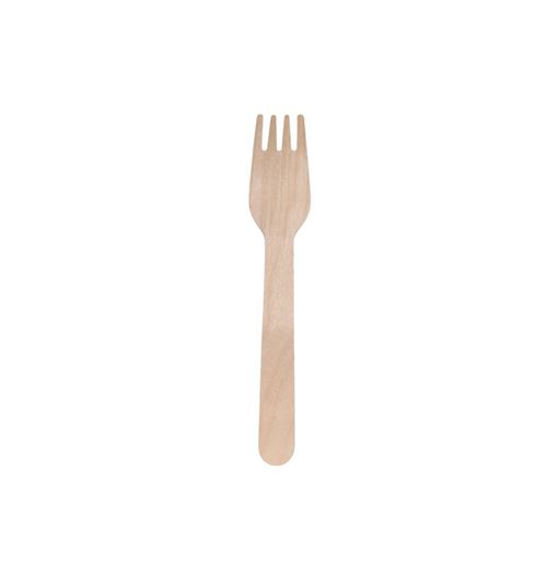 Lot de 20 fourchettes recyclables en bois - H 16 cm