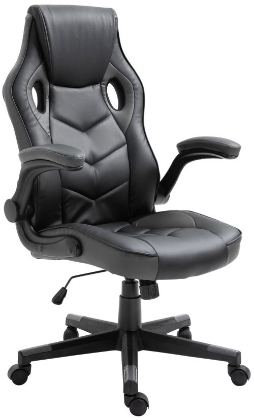 Chaise de bureau Omis en similicuir - Couleur Noir/Gris