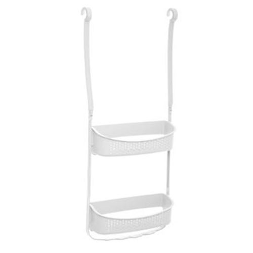 Support de Douche 2 Paniers Souple 70cm Blanc