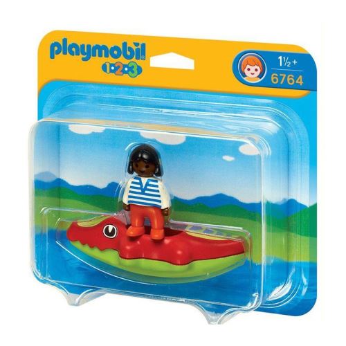 Playmobil - 6764 - 123 Fillette Avec Bateau Crocodile