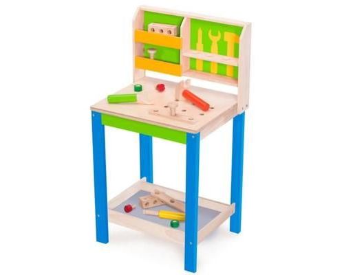 Wonderworld Banc de travail avec outils en jouet Bois Vert HOUT192438
