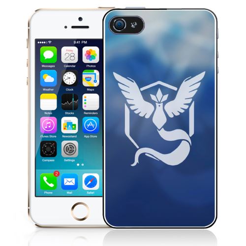 Coque pour iPhone 5C pokémon go team bleue grunge