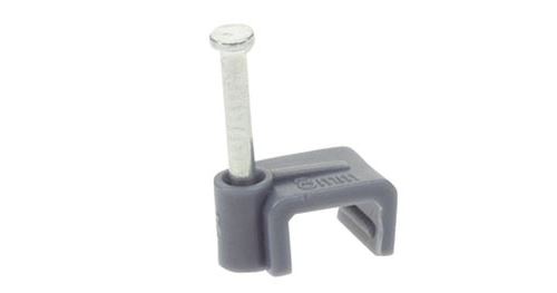 Clip de fixation plat gris 8mm (100 pieces/boite)