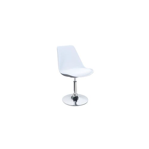Poppy Chaise De Salle A Manger Pivotante - Simili Blanc - Contemporain - L 48,5 X P 53 Cm