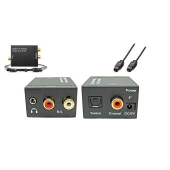 14€02 sur Convertisseur Audio Numérique SPDIF vers analogique avec  adaptateur EU , câble optique pour XBox 360 HDTV XBox 360 HDTV Blu RAY DVD  - Connectique Audio / Vidéo - Achat & prix