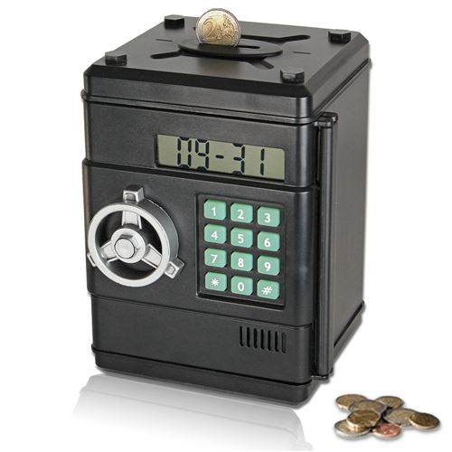 Tirelire Digitale Combinaison 6 chiffres - Comptage automatique - Horloge