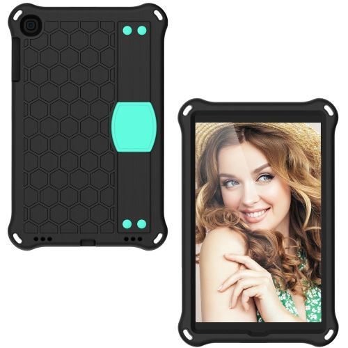 Coque en TPU nid d'abeille hybride EVA noir/cyan pour votre Samsung Galaxy Tab A 10.1 (2019) SM-T510/T515