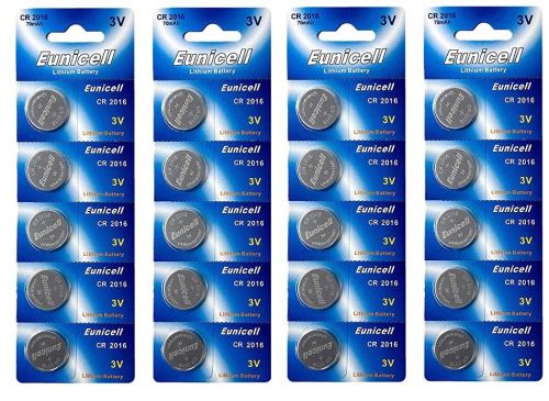 EUNICELL - Lot de 20 PILES Lithium CR2016 3 volts