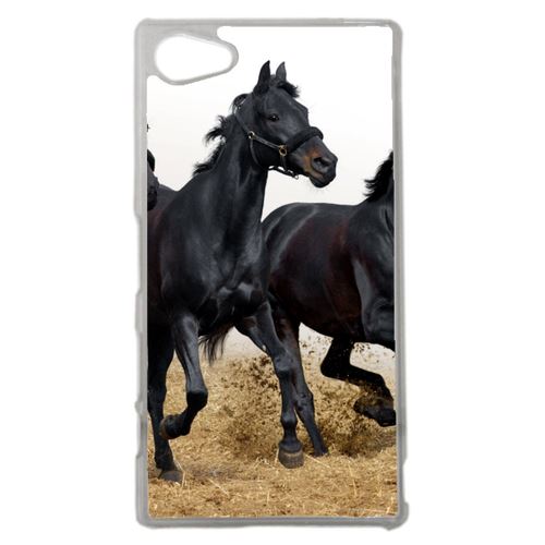 Coque Black Horses Compatible Sony Z5 Compact Transparent