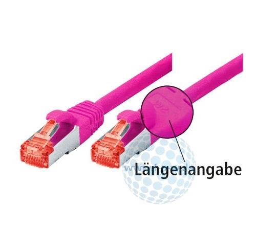 Câble droit S/FTP (PIMF), CAT.6, magenta, 1,5 m