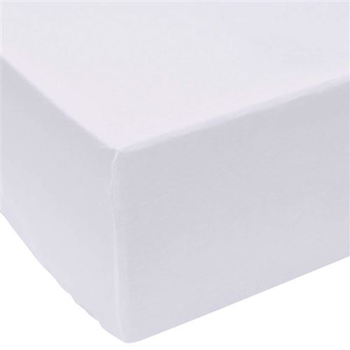 VidaXL Drap Housse Lot de 2 Drap Housse 180 x 200 cm 100% coton Blanc