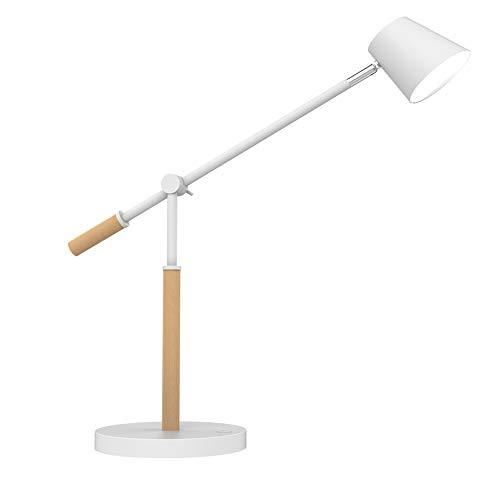 unilux unilux lampe de bureau led vicky, variateur, hêtre/blanc noir