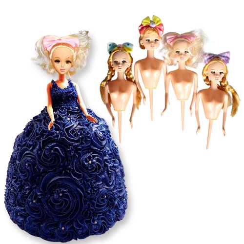Blusea Moule à cake qualité alimentaire en plastique modèle de moule de moule de gâteau pour la robe de poupée bricolage Sugarcraft Fondant outils de décoration de gâteau