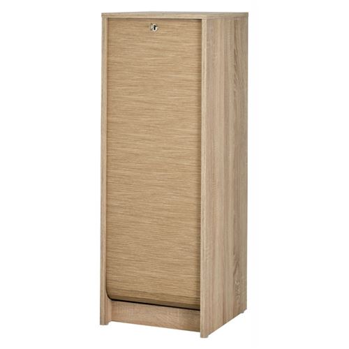 Classeur à Rideau Chêne Hauteur 104 cm - Coloris: Chêne Naturel