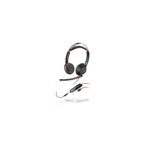 Plantronics Poly Blackwire 5220 - 5200 Series - Micro-Casque - Sur-Oreille - Filaire - Jack 3,5Mm, Usb-C
