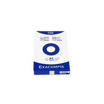 EXACOMPTA Fiches bristol, A5, quadrillé, blanc