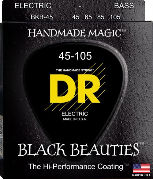 Jeu de cordes guitare basse DR Extra Life Black Beauties Medium BKB45
