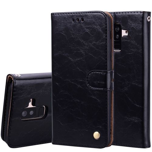 Galaxy A6 Plus (2018) Housse Etui Cuir Pu Business Style Noir Als89430