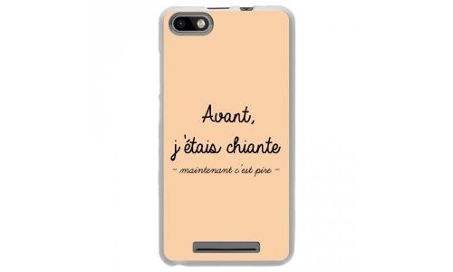 Coque souple pour Wiko Lenny 3 avec impression Motifs Avant, j'étais chiante beige