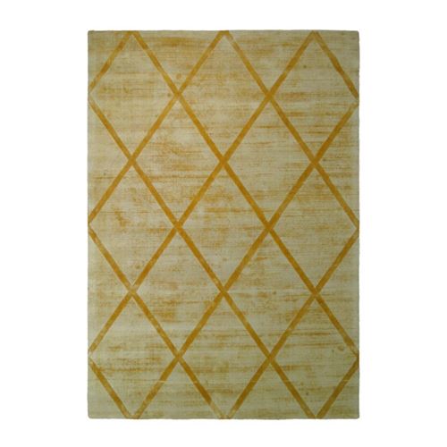 Paris Prix - Tapis Géométrique à Poils Courts luxury Ii Jaune 80 X 150 Cm
