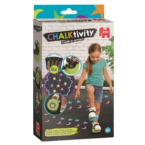 JUMBO Chalktivity - Tampons a Chausser, jeu créatif d'extérieur avec de la craie
