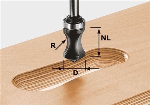 Fraise pour Poignée Moulurée Hw avec Queue De 8Mm Festool Hw S8 R16/Nl32 - 491033