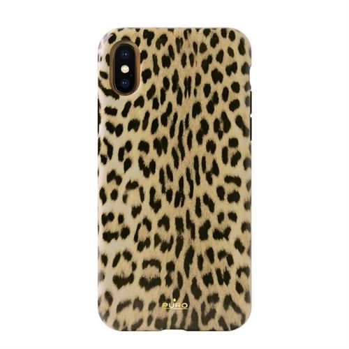 Coque iPhone X / iPhone XS Puro Leopard - Noir / Léopard