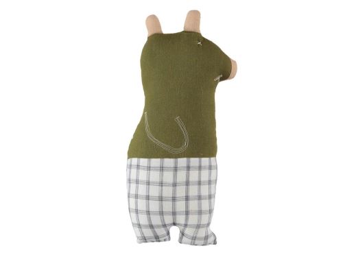 Camomile London - BEAR Ivory Ikat Check Ivory ikat/Moss body