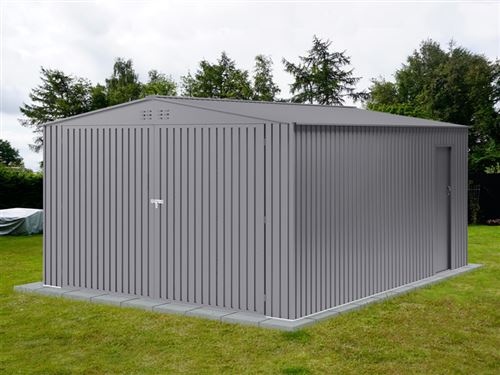 Garage métallique 3,8x4,8x2,32m ProShed®, Aluminium Gris