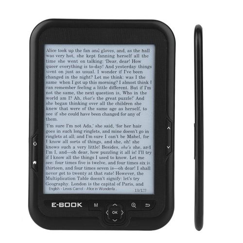Liseuse numérique E-book Reader portable 6 pouces 8 Go 800x600 300DPI avec Etui - Noir