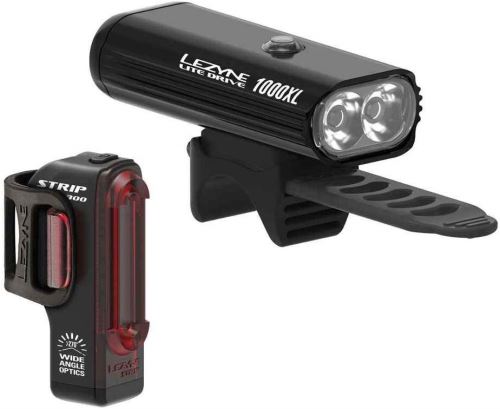 Lezyne Lite Drive 1000XL Bande Pro Avant/arrière Noir Brillant