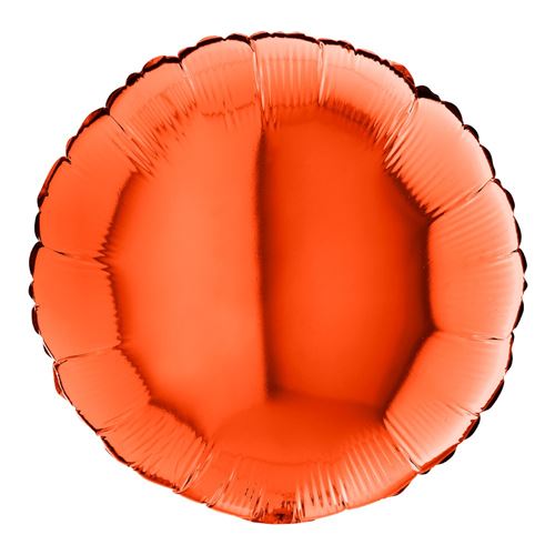 ballon aluminium rond orange 46 cm - 18115O-P