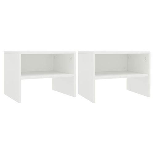 vidaXL 2 pcs Tables de chevet Blanc 40 x 30 x 30 cm Aggloméré