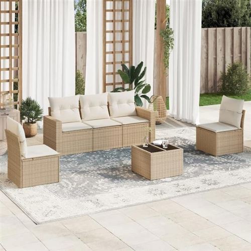Non Communiqué Beige Salon De Jardin Modulable Vidaxl Rotin 5 Personnes 65.5 X 62 X 37 Cm 6 Pieces