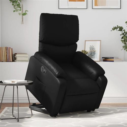 VIDAXL - Fauteuil de relaxation électrique - Similicuir - Noir - Image 2