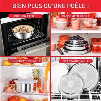 TEFAL INGENIO LOT DE 4 PIECES, POELES 22/24/28 CM + POIGNÉE AMOVIBLE, ACIER INOXYDABLE, REVETEMENT ANTIADHÉSIF, EMOTION L897S4 | Rakuten